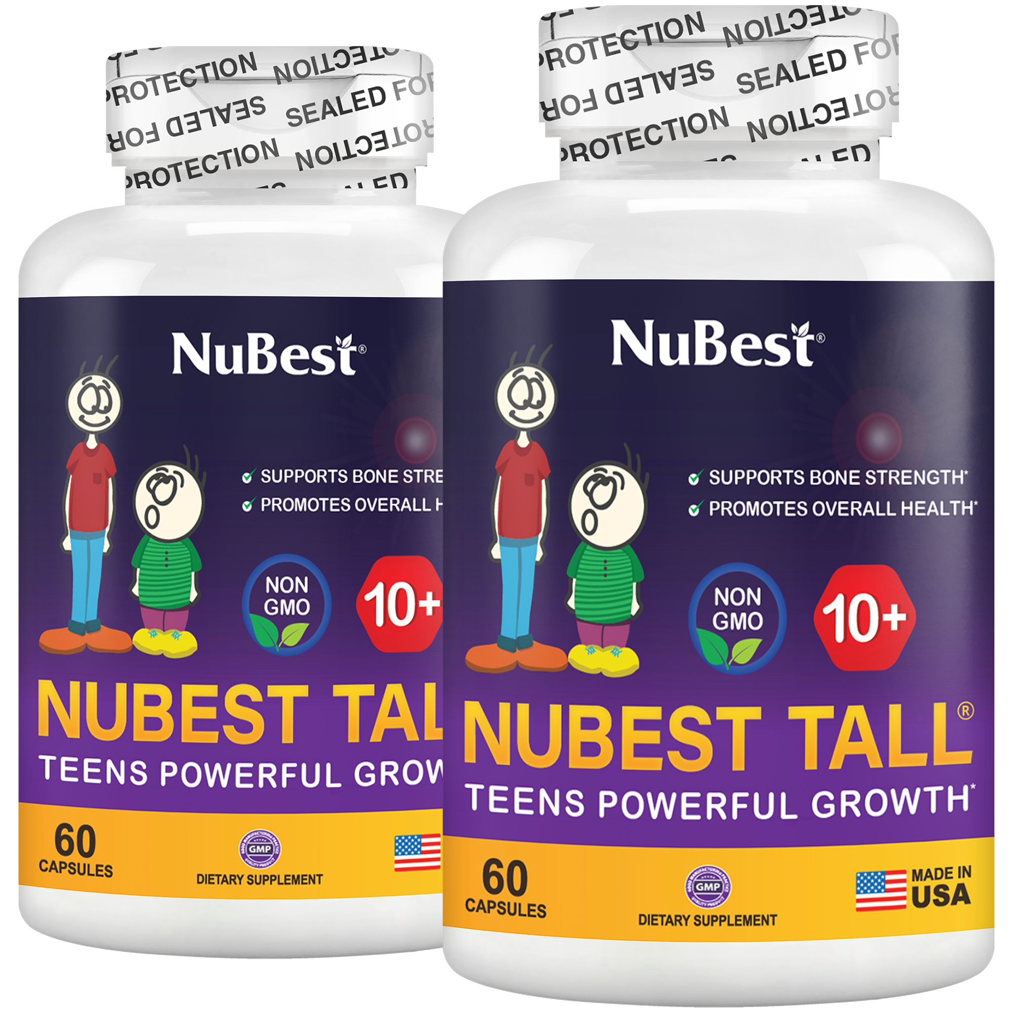 A two pack bundle of NuBest Tall 10+ capsules
